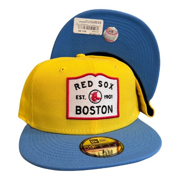 New Era Boston Red Sox City Connect 59FIFTY Fitted Hat Cap Yellow - Picture 8 of 9
